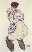 Egon Schiele woman undressing Spain oil painting artist
